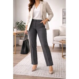 Women's Gray Career Dress Pants Size 14 NWT Straight Leg Office Workwear 31"‎